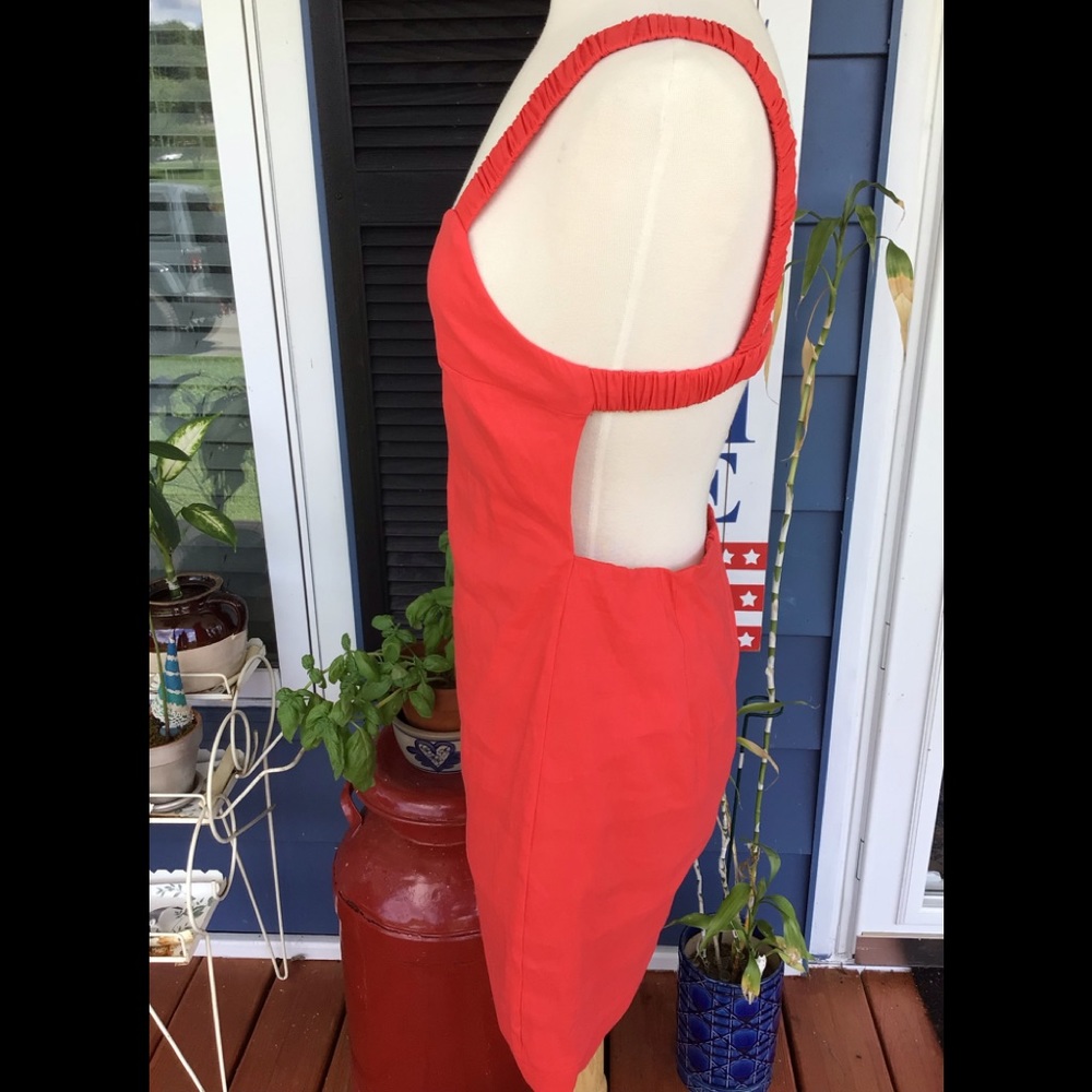 Red Zara nwt backless dress Sz large - Picture 3 of 5